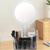 LED Makeup Mirror with Organizer Base USB-Battery